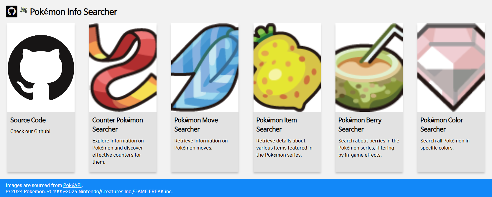 PokeAPI Main Page